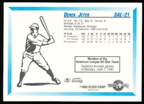 1993 Fleer ProCards Minor League Southern League All-Stars Team Set Card- #SAL-21 Derek Jeter, Greensboro Hornets