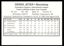 1995 Columbus Clippers Team Issued- Derek Jeter