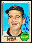 Autographed 1968 Topps Bsbl. #85 Gaylord Perry, Giants