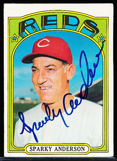 Autographed 1972 Topps Bsbl. #358 Sparky Anderson, Reds