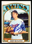 Autographed 1972 Topps Bsbl. #515 Bert Blyleven, Twins