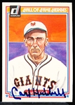 Autographed 1983 Donruss Hall of Fame Heroes #33 Carl Hubbell