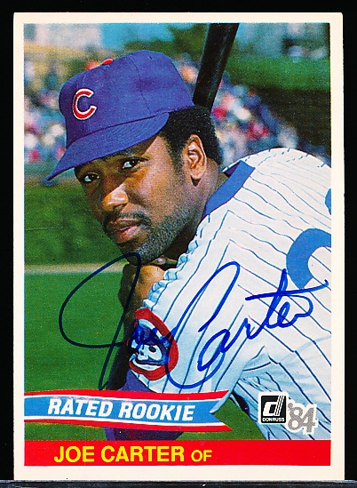 Autographed 1984 Donruss Bsbl. #41 Joe Carter RC, Cubs