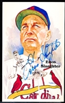 Autographed 1985 Perez-Steele Bsbl. HOF Postcards #191 Enos Slaughter, Cardinals