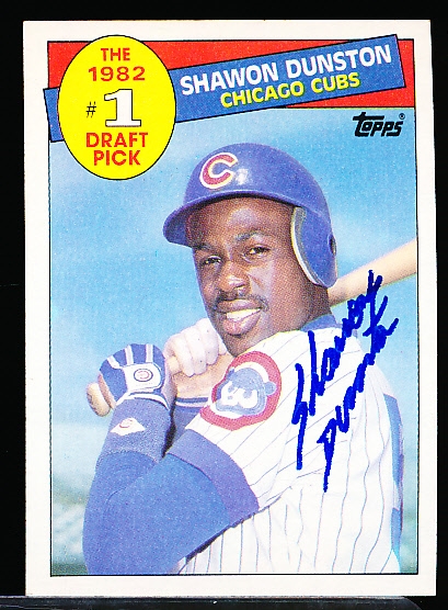 Autographed 1985 Topps Bsbl. #280 Shawon Dunston RC, Cubs