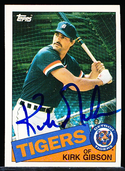 Autographed 1985 Topps Bsbl. #565 Kirk Gibson, Tigers
