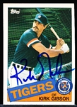 Autographed 1985 Topps Bsbl. #565 Kirk Gibson, Tigers
