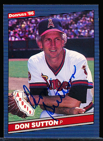 Autographed 1986 Donruss Bsbl. #611 Don Sutton, Angels