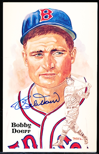 Autographed 1987 Perez-Steele Bsbl. HOF Postcards #194 Bobby Doerr, Red Sox