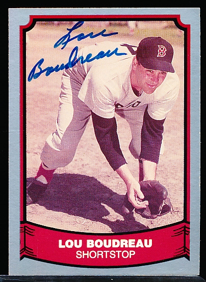Autographed 1988 Pacific Baseball Legends #106 Lou Boudreau, Red Sox