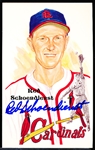 Autographed 1989 Perez-Steele Bsbl. HOF Postcards #203 Red Schoendienst, Cardinals