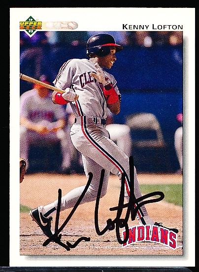Autographed 1992 Upper Deck Bsbl. #766 Kenny Lofton, Indians