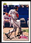Autographed 1992 Upper Deck Bsbl. #766 Kenny Lofton, Indians