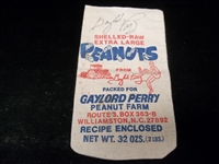 Autographed Gaylord Perry Peanut Farm 2 lb. Canvas Peanut Bag- Signed by Perry