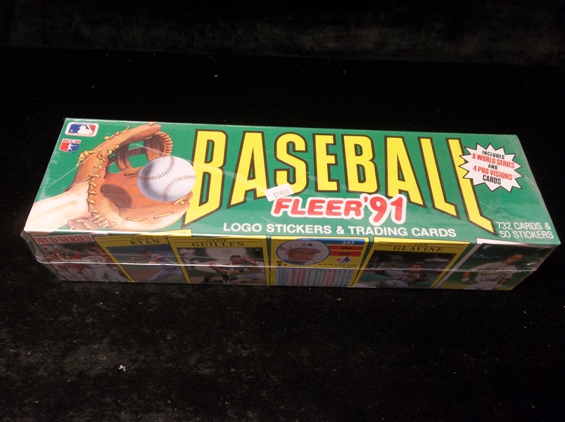 1991 Fleer Bsbl.- 1 Green Box Factory Sealed Set of 732 Cards