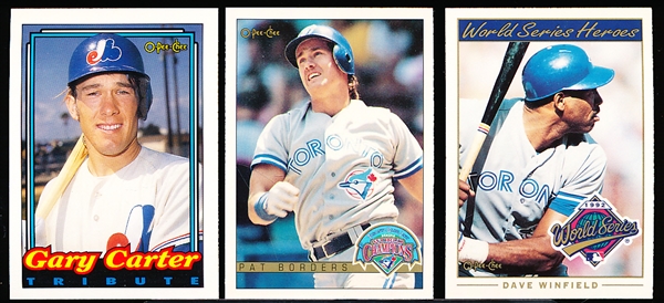 1992-93 O-Pee-Chee Bsbl.- 2 Complete Insert Sets + “Gary Carter Tribute” Subset of 5 Cards