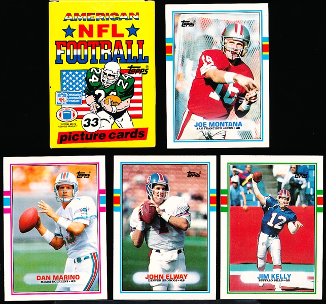 1989 Topps UK “American Football”- 1 Complete Set of 33 Cards in Original Factory Box