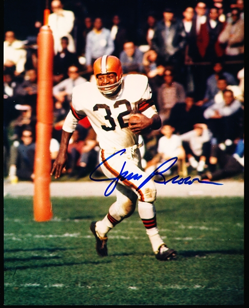 Autographed Jim Brown Cleveland Browns NFL Color 8” x 10” Photo