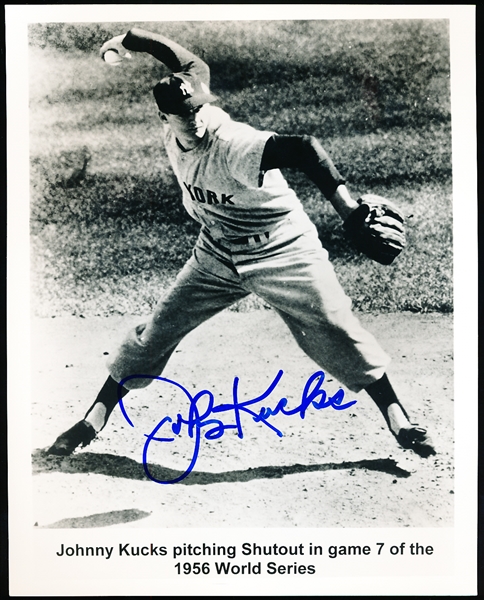 Auto’d Johnny Kucks New York Yankees MLB B/W 8” x 10” Photo