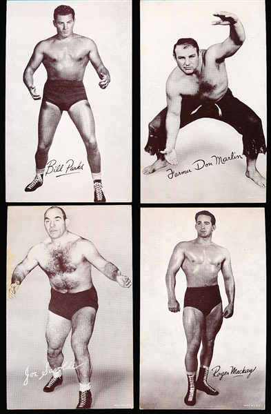 1950’s Exhibit Wrestling- 4 Diff. Cards