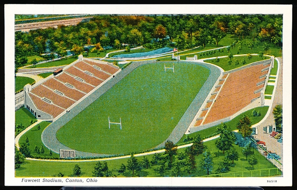 Ralph Young Publishing Co. “9A518- Fawcett Stadium, Canton, Ohio” Smooth Linen Postcard