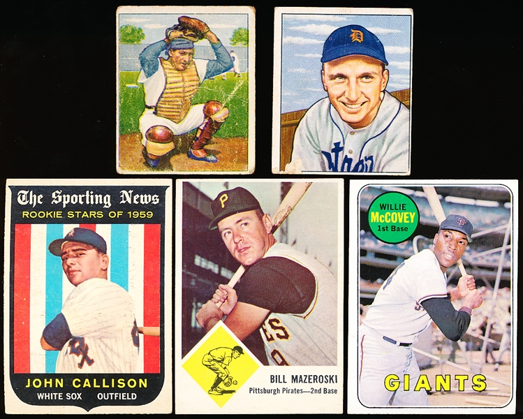 Five Baseball Cards