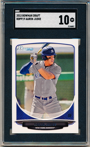 2013 Bowman Baseball Draft - #BDPP19 Aaron Judge, Yankees- SGC 10 (GEM MINT)