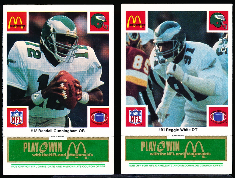 1986 McDonald’s Ftbl.- 1 Complete Philadelphia Eagles Set of 24 Cards- Green Tab