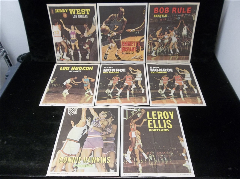 1970-71 Topps Basketball Posters- 6 Diff