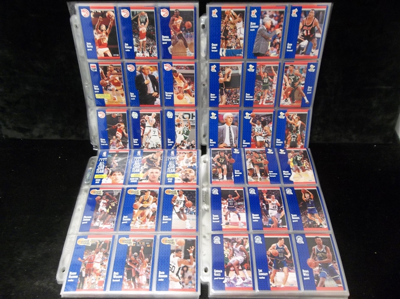 1991-92 Fleer Bskbl.- 1 Complete Set of 400 Cards + 4 Insert Sets in Pages