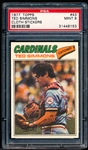 1977 Topps Bb Cloth Sticker- #43 Ted Simmons, Cardinals- PSA Mint 9