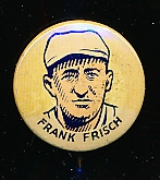1933 Cracker Jack Baseball Pin- Frank Frisch