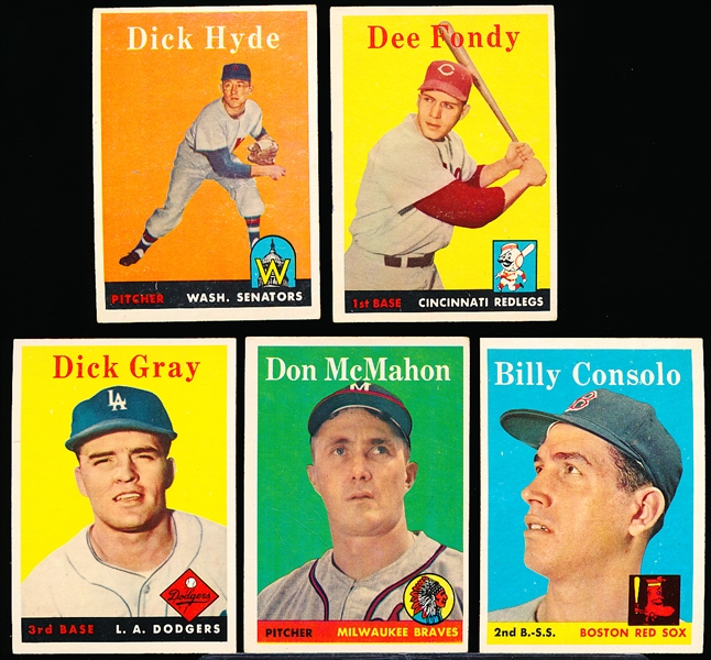1958 Topps Baseball- 10 Diff