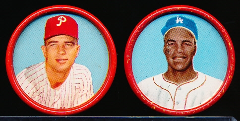 1963 Salada Baseball Metal Coins- 2 Diff