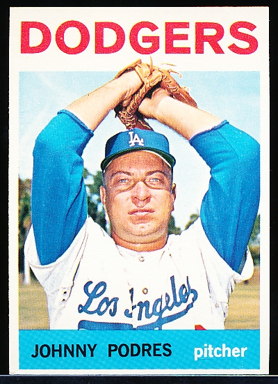 1964 Topps Bb- #580 Johnny Podres, Dodgers- Hi#
