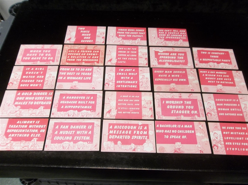 1943 Exhibit Supply Co. “Rip Snorters” Pink Tone Blank-Backed Exhibit Cards- 23 Diff.