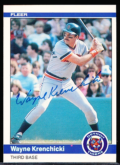 Autographed 1984 Fleer Bsbl. #83 Wayne Krenchicki, Tigers