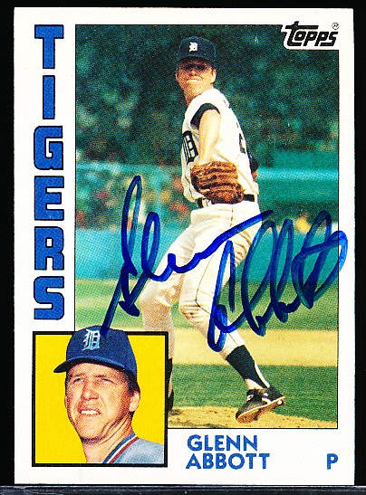 Autographed 1984 Topps Bsbl. #356 Glenn Abbott, Tigers