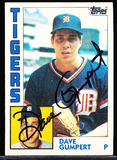 Autographed 1984 Topps Bsbl. #371 Dave Gumpert, Tigers