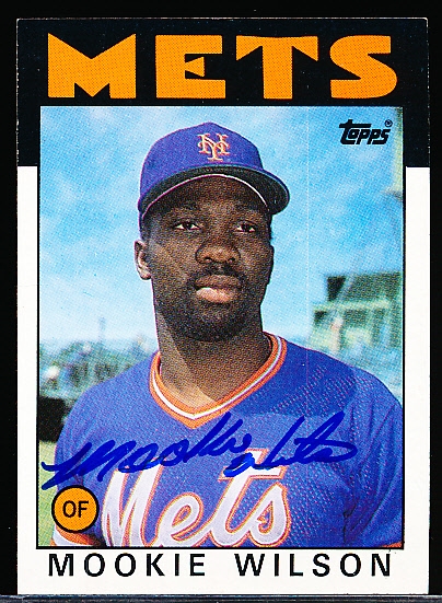 Autographed 1986 Topps Bsbl. #315 Mookie Wilson, Mets