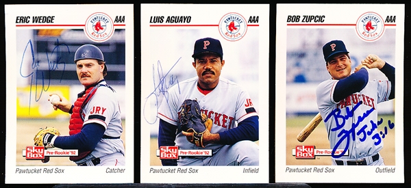Autographed 1992 SkyBox Pawtucket Red Sox- 6 Diff. Auto’s+ 1 Complete Set + 18 Diff. Cards