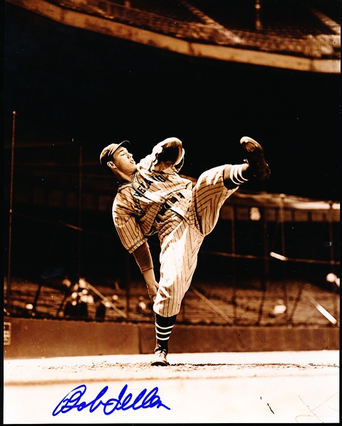 Autographed Bob Feller Cleveland Indians MLB B/W 8” x 10” Photo