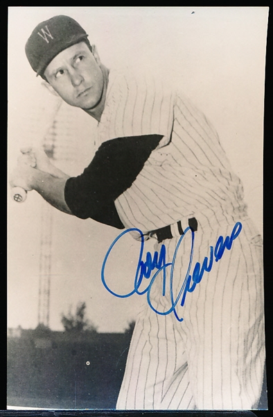 Autographed Roy Sievers Washington Senators MLB Photo Postcard
