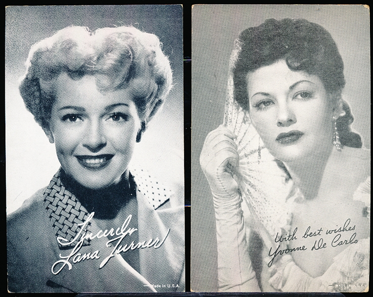 1940’s-50’s Exhibit Hollywood Actress Cards- 2 Diff.