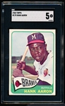 1965 Topps Baseball- #170 Hank Aaron, Braves- SGC 5 (Ex)