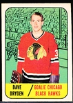 1967-68 Topps Hockey- #57 Dave Dryden, Black Hawks