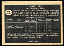 1967-68 Topps Hockey- #92 Bobby Orr, Bruins