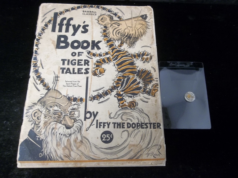 1935 Detroit Free Press “Iffy’s Book of Tiger Tales” by Iffy the Dopester Magazine Style Book with Small Members Pin!