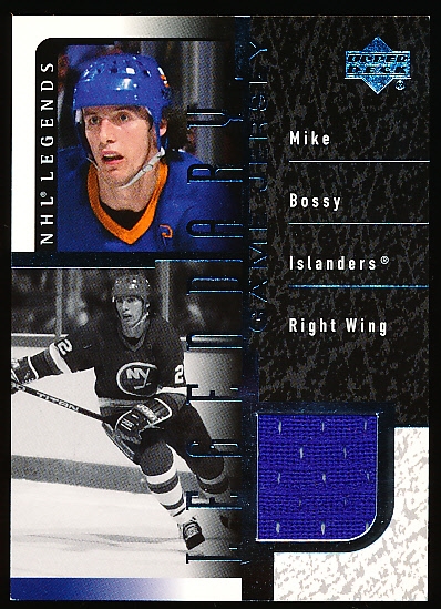 2000-01 Upper Deck Legends Hockey “Legendary Game Jersey” #J-MB Mike Bossy, Islanders