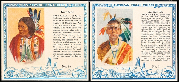 1954 Red Man Tobacco Indian Chiefs- 8 Diff